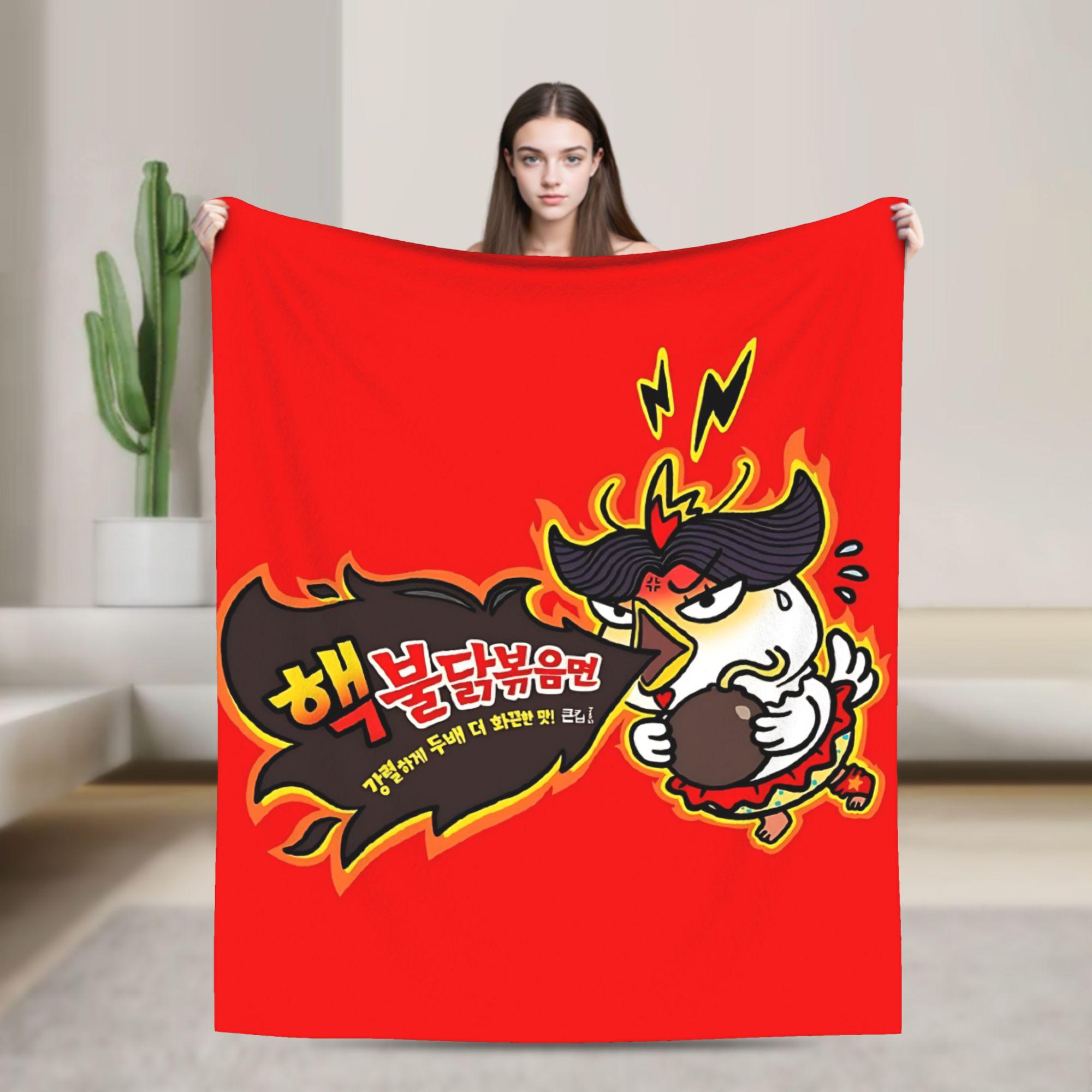 

Samyang Carbonara Фланелевое одеяло Buldak Ramen Теплое мягкое плед для дивана кровати Декоративный узор Покрывало Чехол для дивана кровати 30x40in