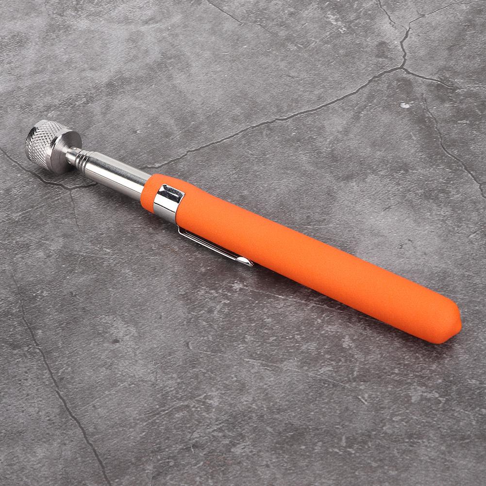 Non slip Magnetic Telescopic Retractable Pickup Stick Pick up Tool with LED Light Orange