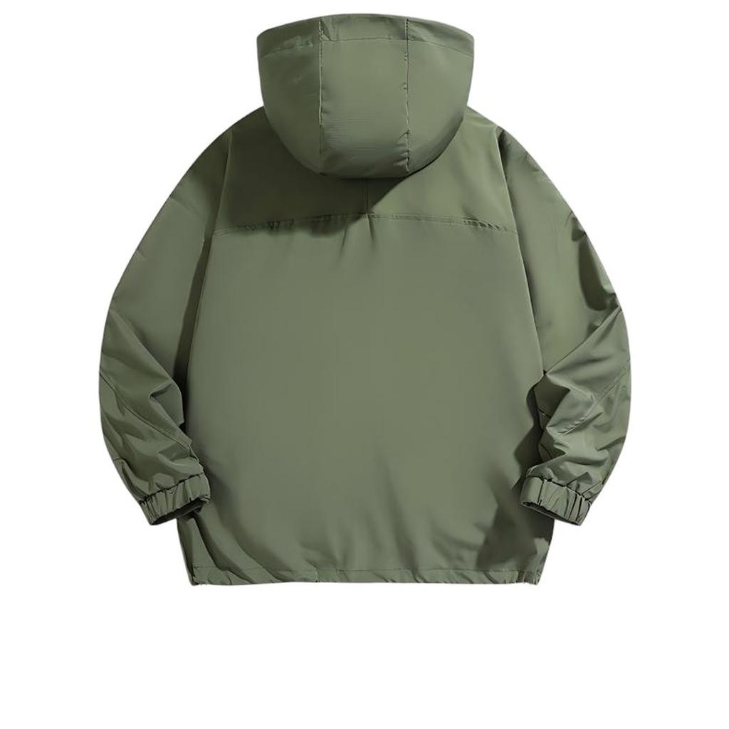 Men's Family Outdoor Leisure Sports, Hooded Ski-wear, American Loose Hooded Windbreaker Coat