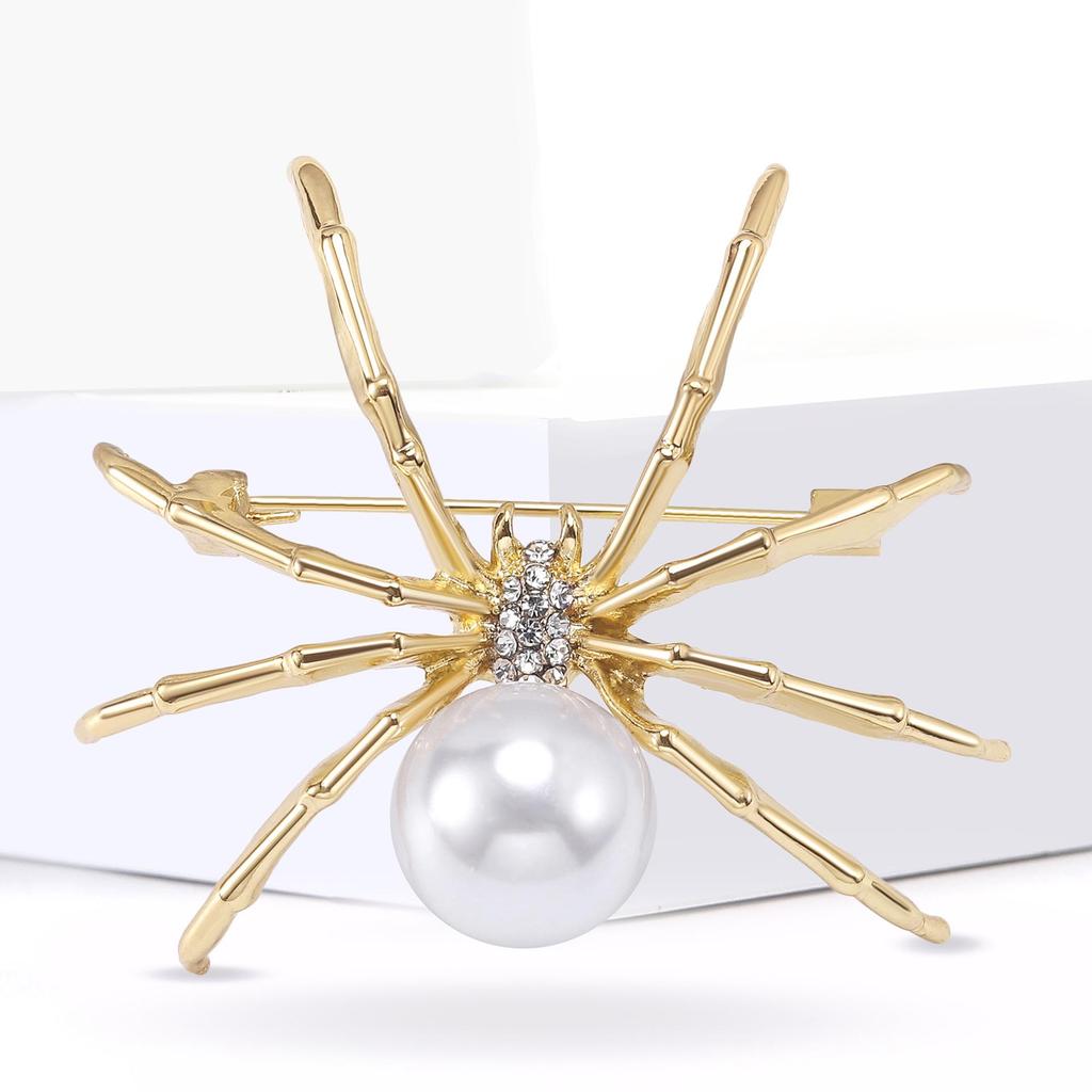 European & American Style Rhinestone Spider Brooch - Vintage High-End Unisex Clothing Accessory