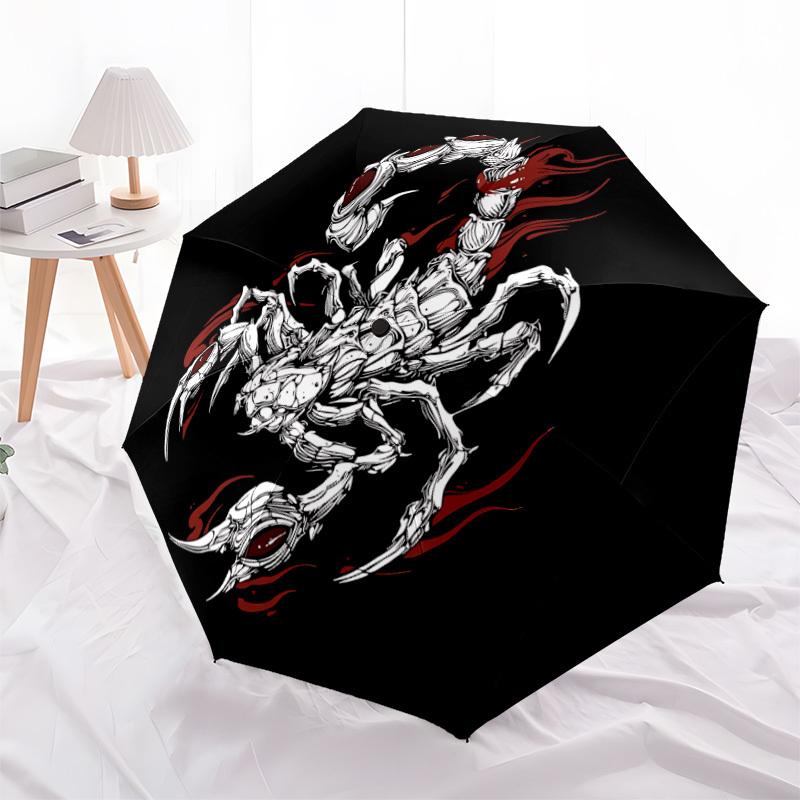 1pc Scorpion Mask Automatic Open/Close Umbrella, Portable Folding Umbrella, Compact Travel Umbrella For116