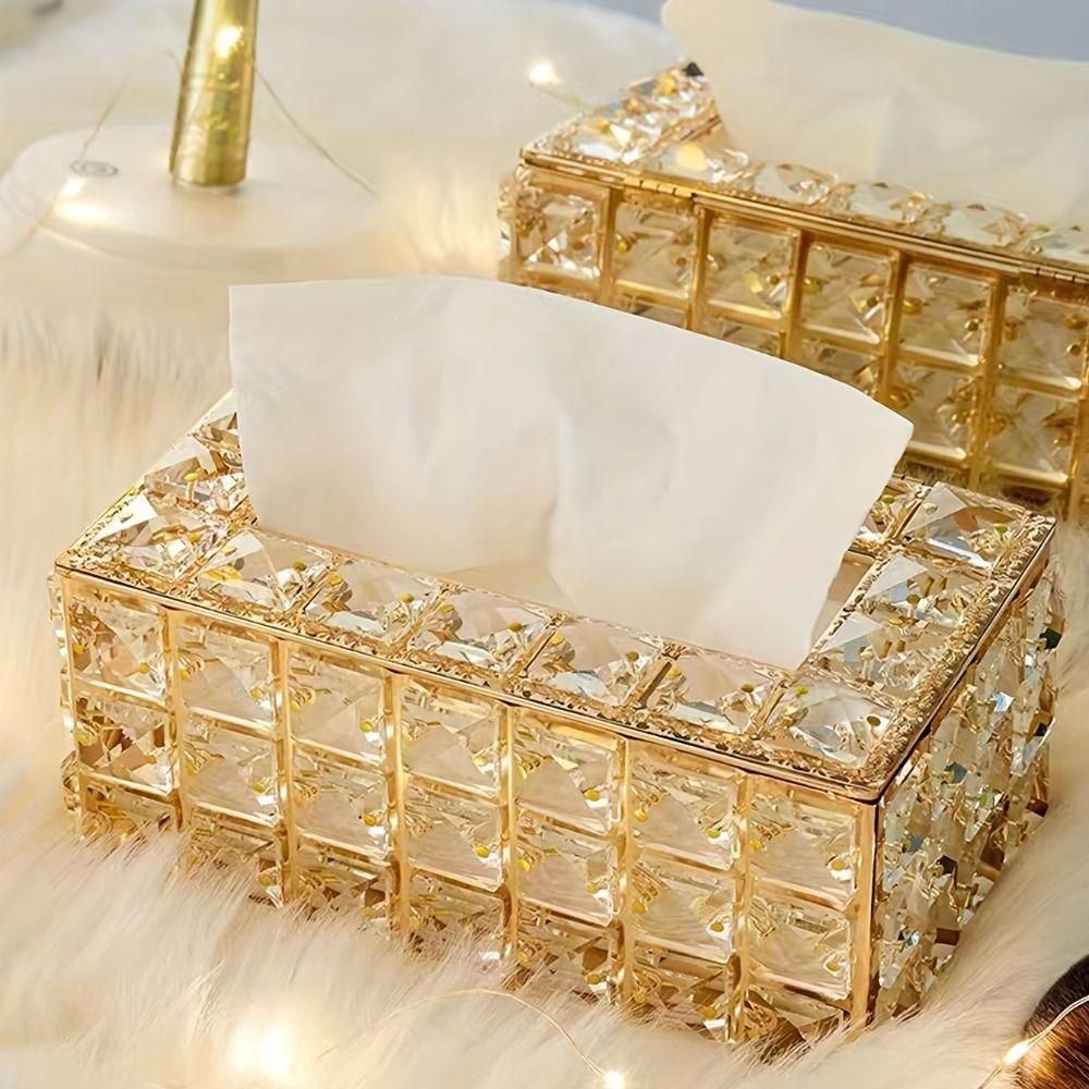 Shiny Cube Paper Towel Storage Box Sparkly Paper Dispenser Living Room