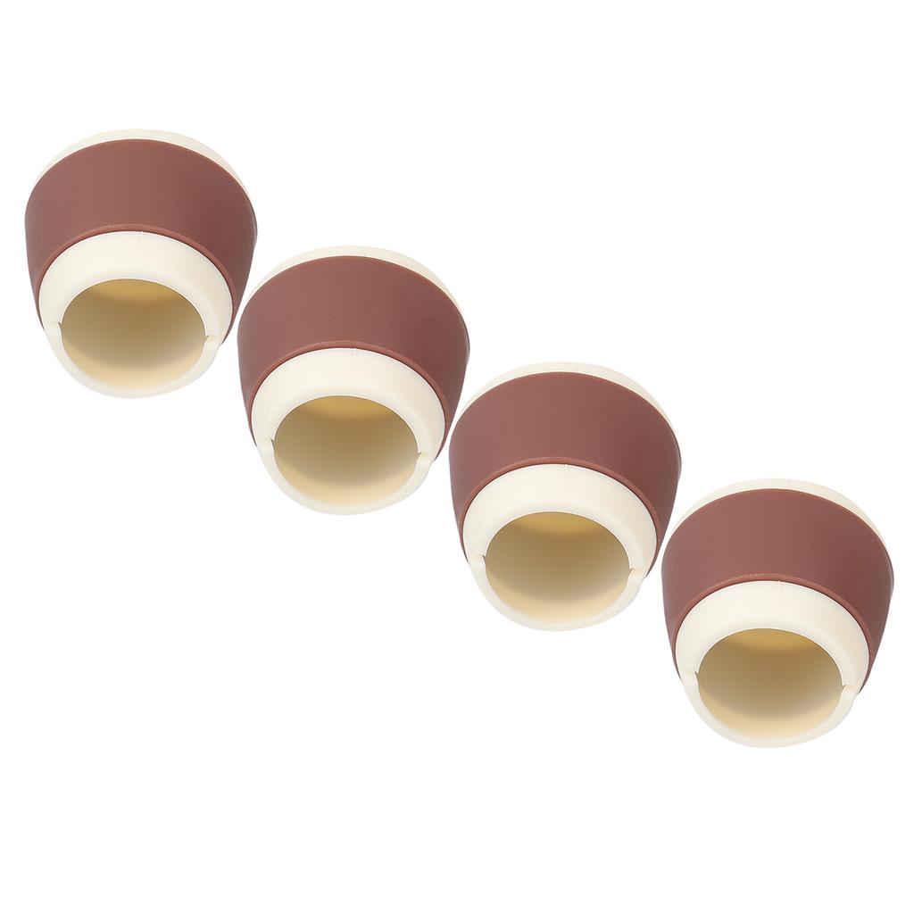4Pcs Silikon Möbel Protektoren 3,3 x4x4cm Rutschfeste Runde Stuhl Tisch Fuß Abdeckungen Kappen(Kaffee )
