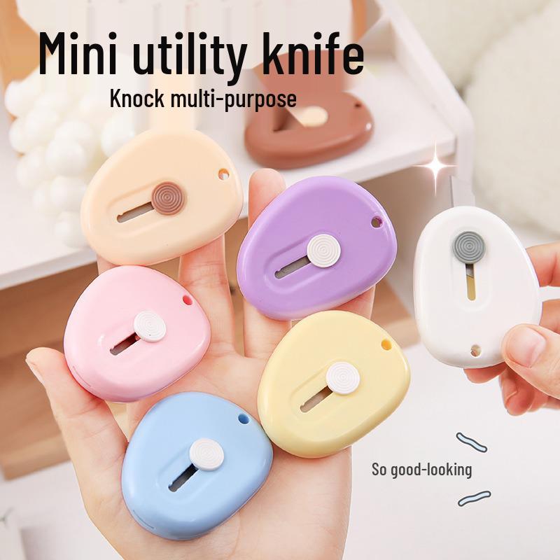Candy Color Utility Knife: Portable Retractable Box Cutter for Students
