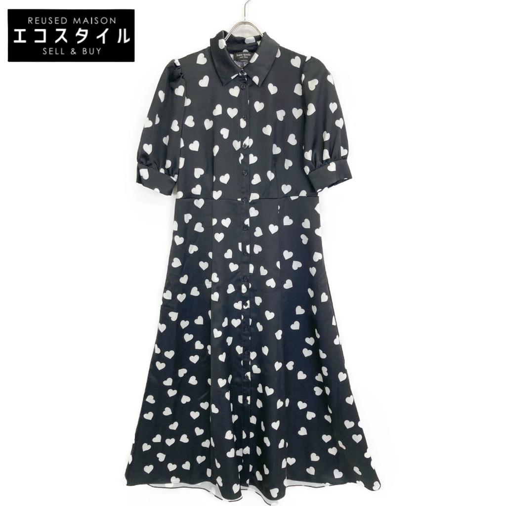 Kate Spade Black Scatter Heart Shirt Dress Dress 4 blackUsed