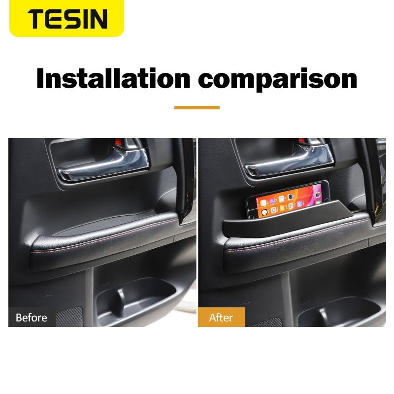 TESIN ABS Car Door Armrest Grab Handle Storage Box Organizer Tray Stowing Tidying Interior Accessories for Toyota 4Runner