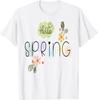Hello Spring Flowers Graphic Tee Casual Cotton Short Sleeve T-Shirt Daily Wear