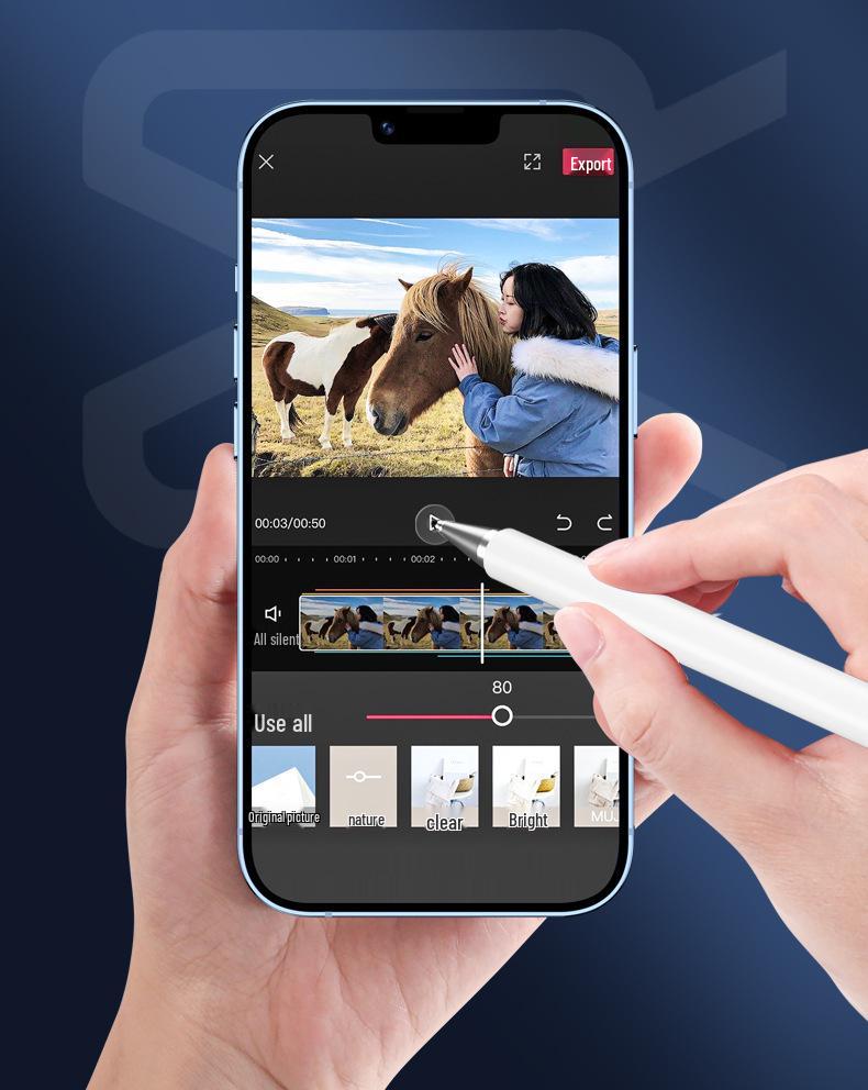 Stylus pro úpravu videa CapCut: Přesný hrot pro úpravy fotografií a videí na telefonu.