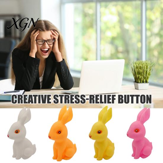 Fun Noise Making Squeeze Toy Screaming Rabbit Squeaky with Realistic Sound Soft TPR Fidget for Pinching Stress Relief Pranks Cute Animal-Shaped