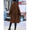 Cappotto da Donna Doppiopetto di Media Lunghezza in Misto Lana - Cappotto con Tasca a Revers Tacca