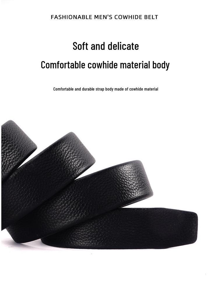 Men's Automatic Alloy Buckle Leather Belt