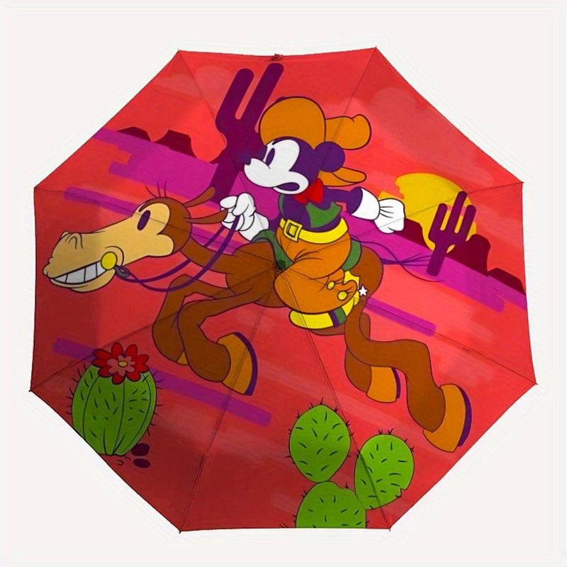 

1pc Cowboy Mickey Automatic Open/close Folding Umbrella, Compact Portable Travel Umbrella, Perfect Gift for FriendsCute Umbrella yy250812057