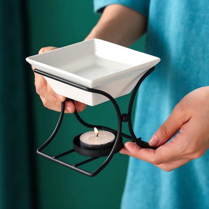 Unique X Shape Ceramic Oil Burners Oil Diffuser Candle Holder for Enhancing Home Ambiances Contemporary Homes Decors