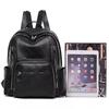 Stylish Pu Leather European Retro Casual Backpack For Women Soft Zipper Closure