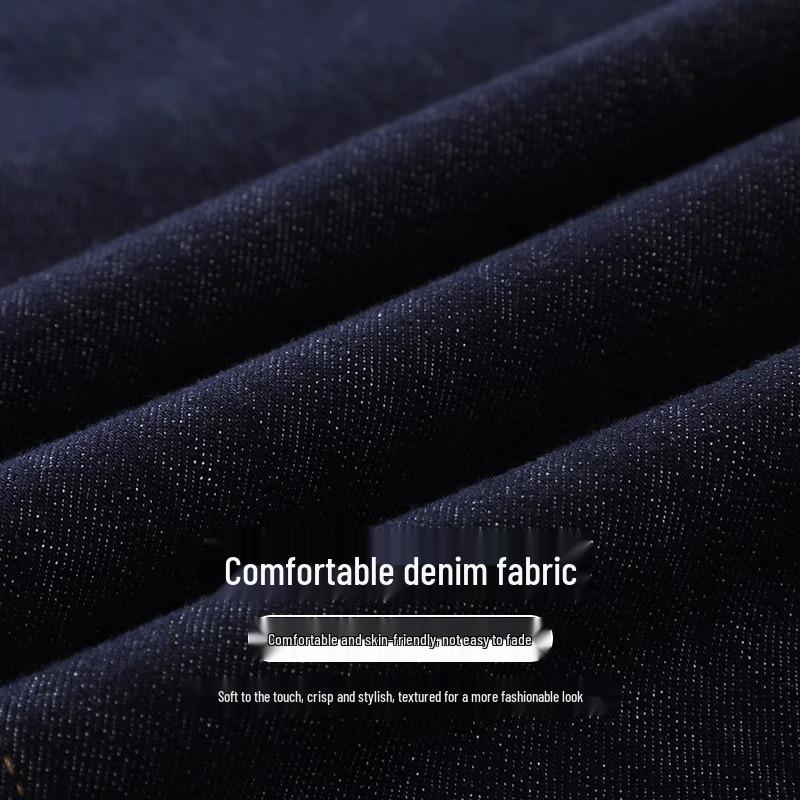 Women's High-Waisted Retro Denim Blue Cropped Wide-Leg Jeans, 2025 Spring/Autumn Collection