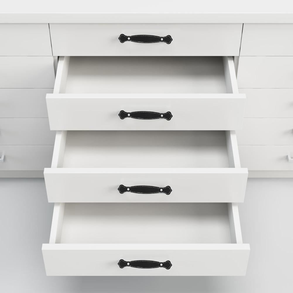 Leather Door Pulls Handles for Cabinet Kitchen Cupboard Furniture Handles Wardrobe Drawer