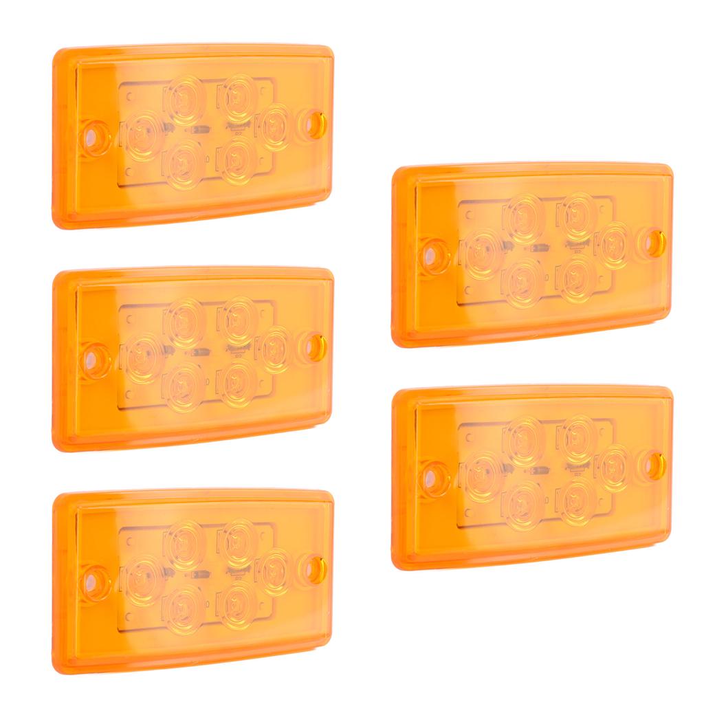 5 Pcs 12V LED Marker Lights Amber IP65 Waterproof Side Indicator Clearance Lamp for Truck RV Yacht
