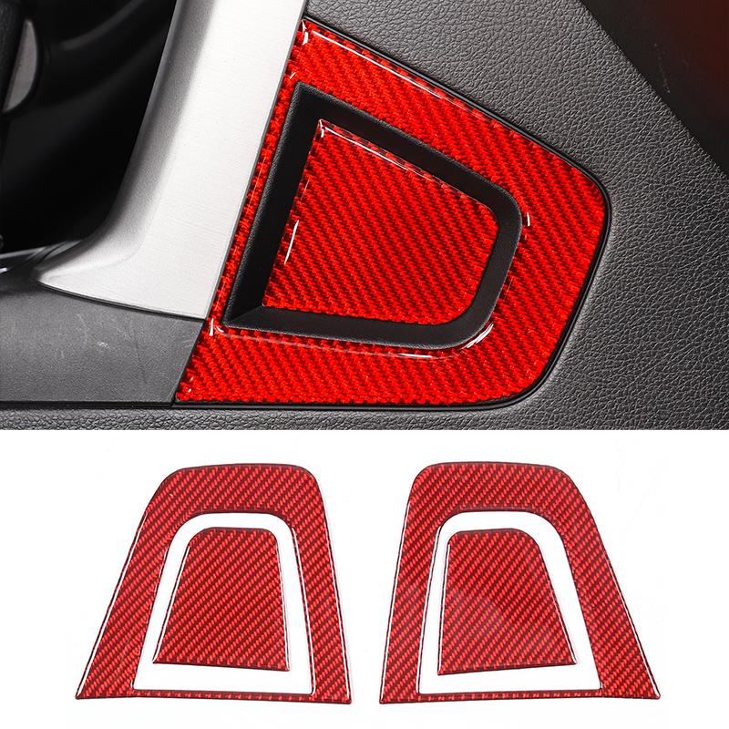 For Subaru Forester 2013-2018 Red Soft Carbon Fiber Interior Kit Dashboard Console Gear Shift Panel Decoration Trim Stickers