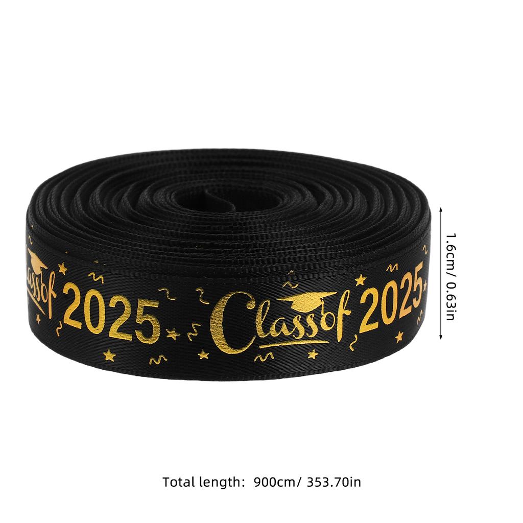 2025 Graduation Season Ribbon Gift Wrap Ribbons Exquisite Diy Bow Making Festival Crafts Cake Congrats Wreath Decoration 4.5M/9M