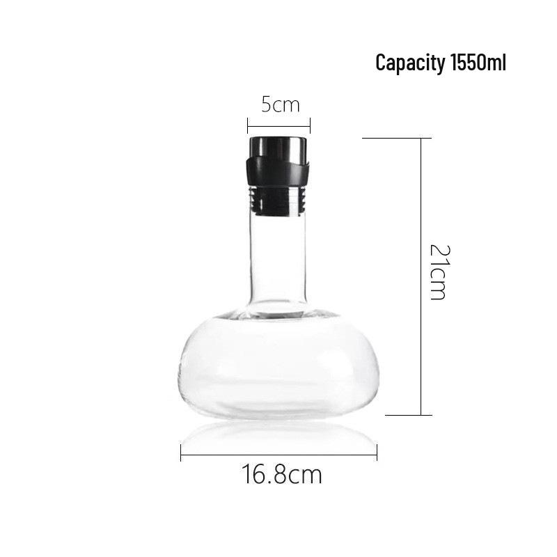 Caraffa Grande in Cristallo con Tappo e Aeratore Rapido per Vino.