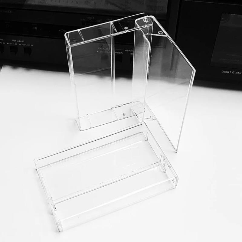 10Pcs Clear Plastic Cassette Tape Storage Cases Portable Audio Protector Boxes Holders 4.3x2.76x0.57 Inch Home Storage Supplies