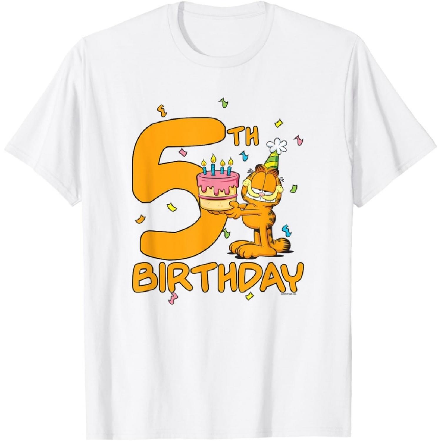 

Футболка с принтом Празднование 5-го дня рождения Гарфилда S белый