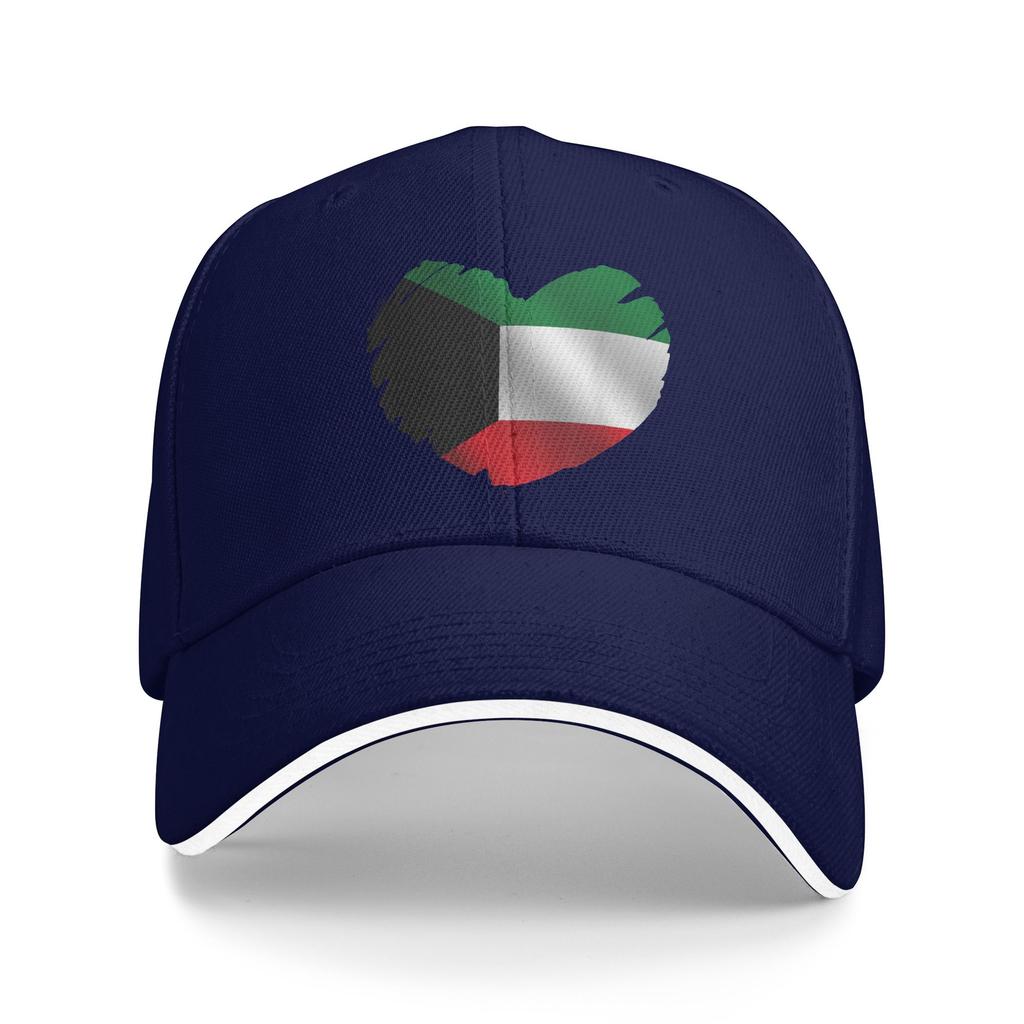 Unisexs WoUnisexs Kuwait Flag On Shape Of Heart Outdoor Hat  Trucker Baseball Caps Casual Baseball Cap Golf Hats