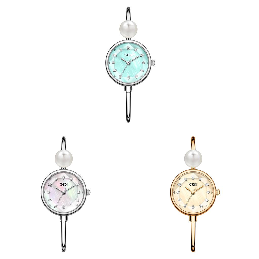 Gedi Pearl Watch For Women With Waterproof Quartz Movement And Elegant Bracelet Strap