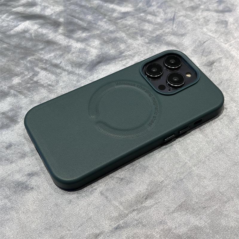 

Подходит для кожаного чехла для мобильного телефона Apple 15 с магнитной адсорбцией MagSafe для iPhone14, бизнес-модель 13Pro, противоударный защитный чехол iPhone14