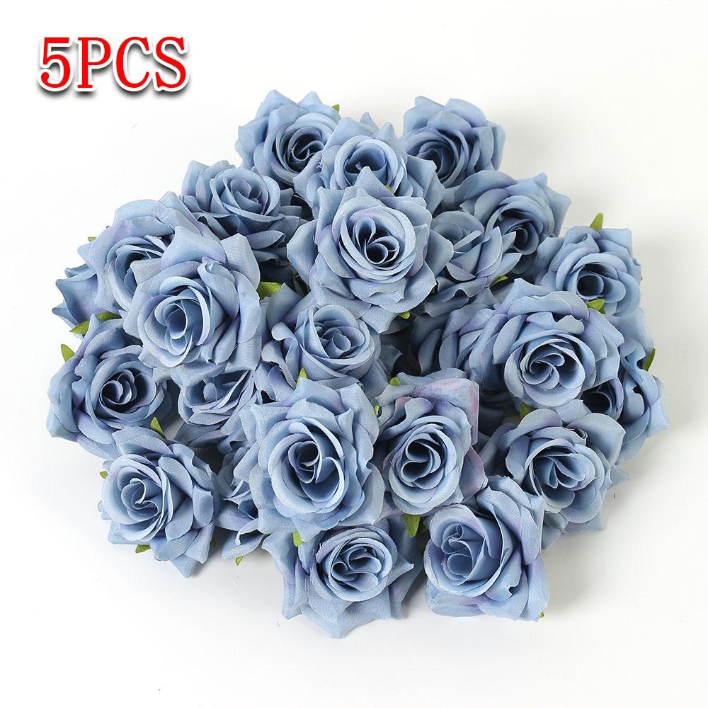 

Colorful 6CM Rose Artificial Flowers DIY Likelife Fake Flowers Rose Head Gifts Ornament синий