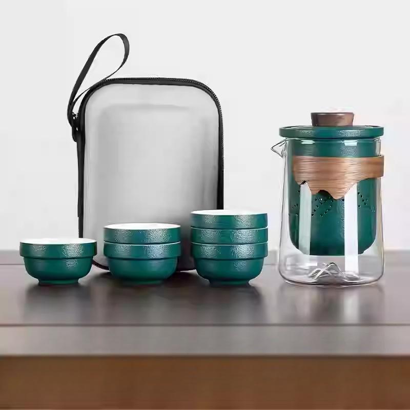 Portable Travel Tea Set Small Set Gift Carry-on Outdoor Tour Kung Fu Brewing Tea Cup Ware Single Camping Fast Guest Cups