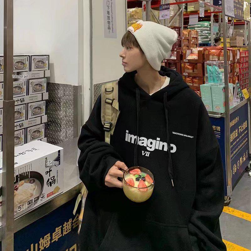 Unisex Crew Neck Long Sleeve Sweatshirt - Solid Color, Loose Fit, Autumn & Winter 2025 Edition M