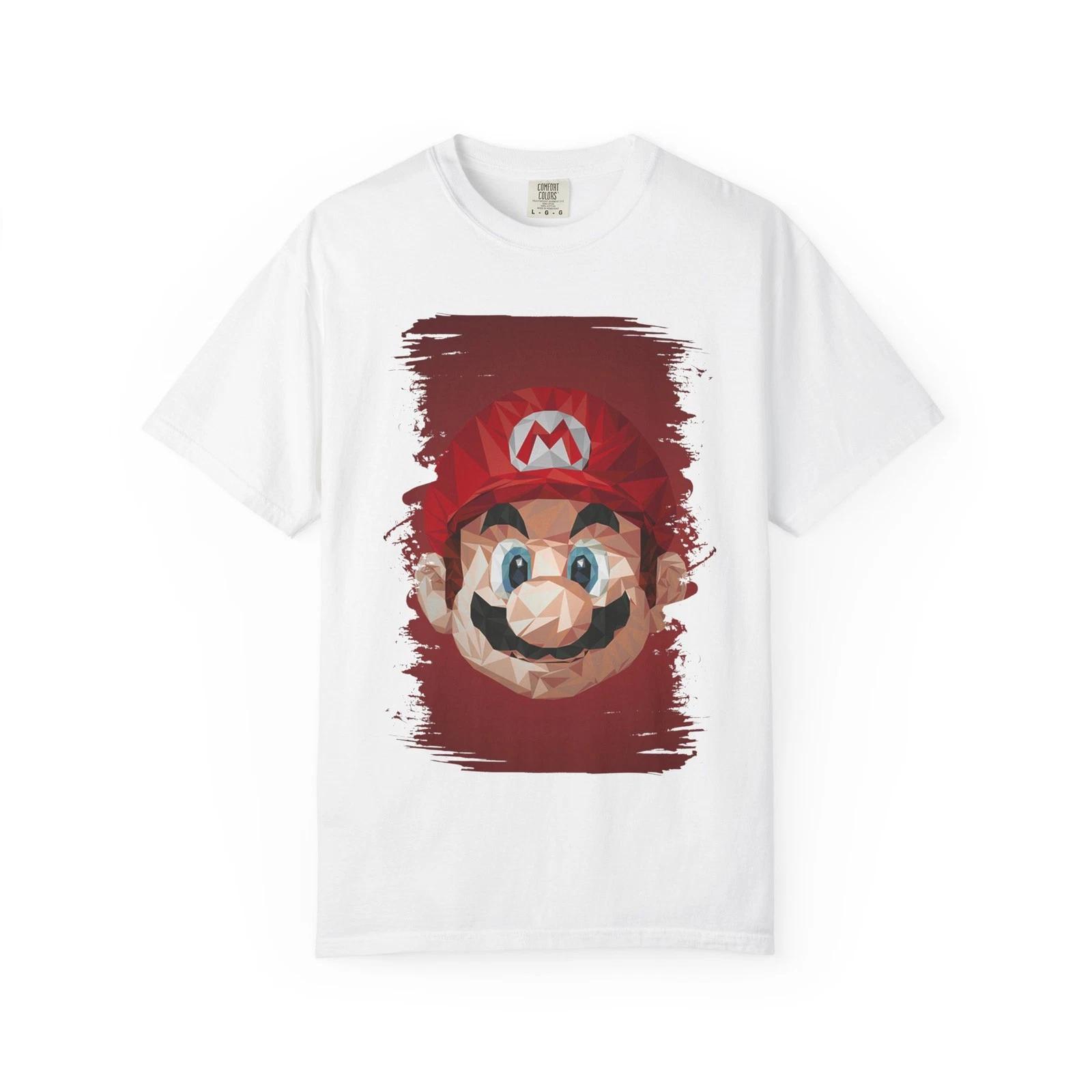 

Red Mario Face T-shirt | Video Game Character Portrait S