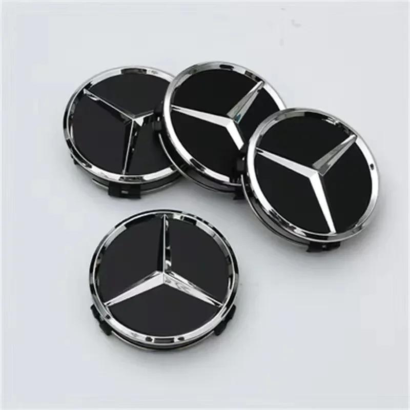 For Mercedes Benz amg Car Wheel Center Logo Hub Cap 4pcs 75mm For Mercedes Benz AMG W204 C218 A207 C117 CLA CLS E Class W212 S212 W205 W246 DG1