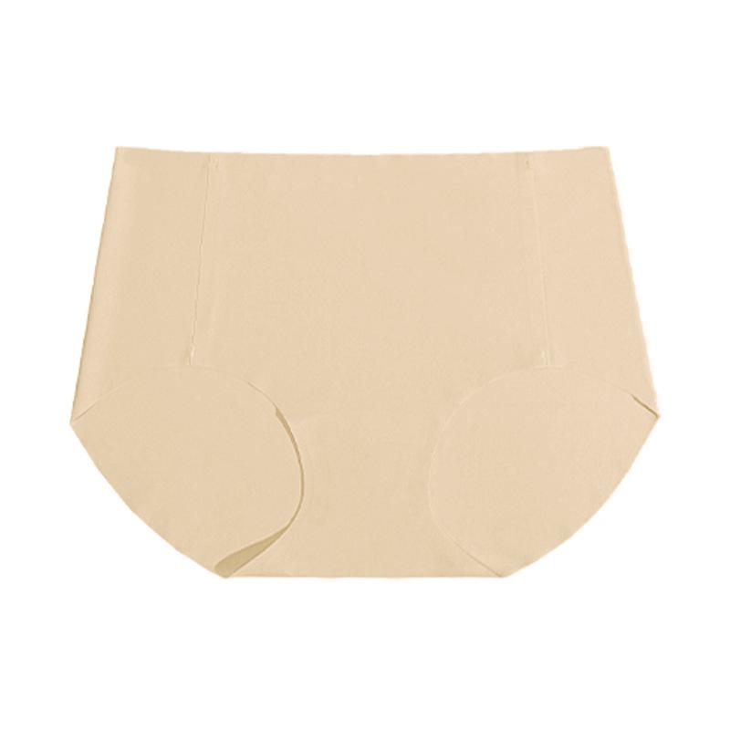 Women's Mid-High Waist Seamless Ice Silk Antibacterial Briefs - Breathable Mulberry Silk Crotch Shorts for Summer