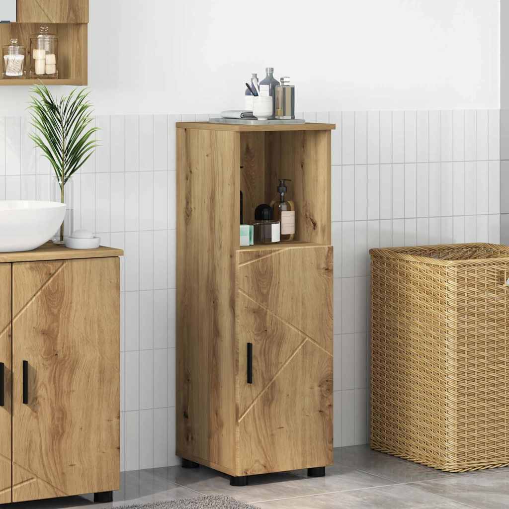 Bathroom Cabinet with Storage Artisan Oak Finish 30 X 35 X 95 Cm
