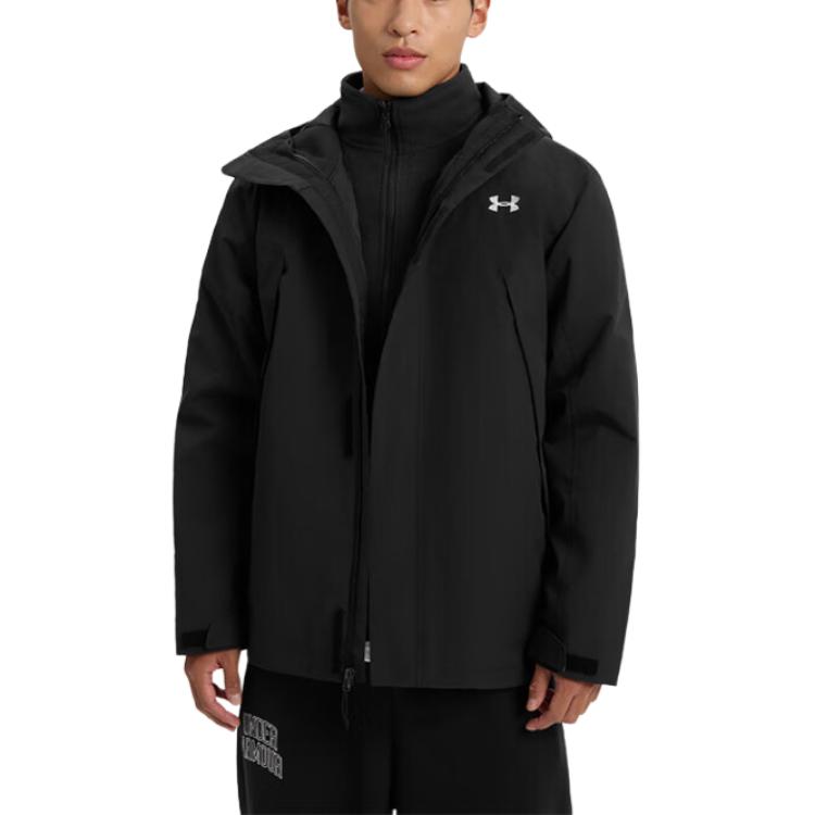 Under Armour Loose Three-In-One Training Sports Waterproof Warm Jacket Men Jacket Black 6001977-001