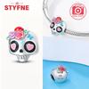 Genuine copper Luminous Halloween Charm Bead Charms Zombie Skeleton Dangle Bead Compatible With Authentic Bracelets Do It Yourself Fine Jewellery Gift