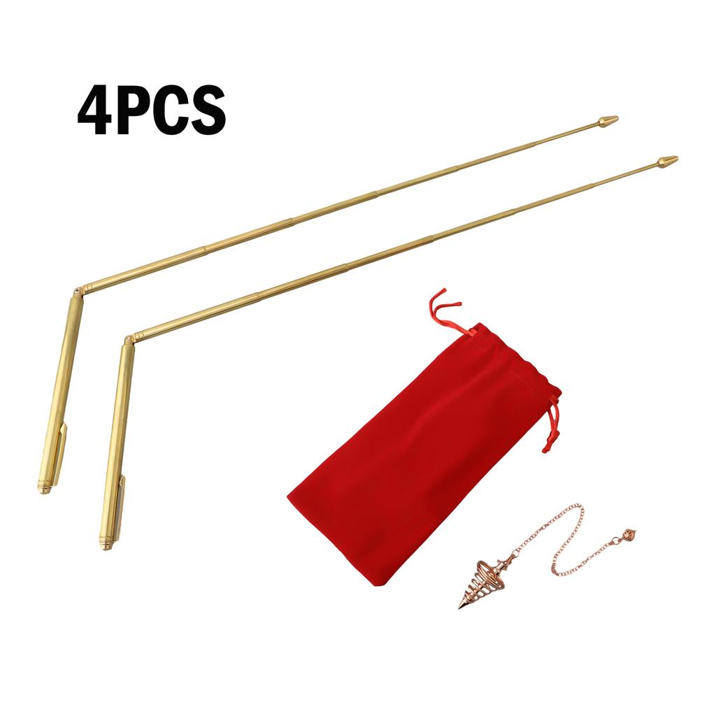 3/4pcs 99.9% Copper Detector Rod Metal Detector Rod With Pendulum Pendant For Treasure Hunting Divination Tools