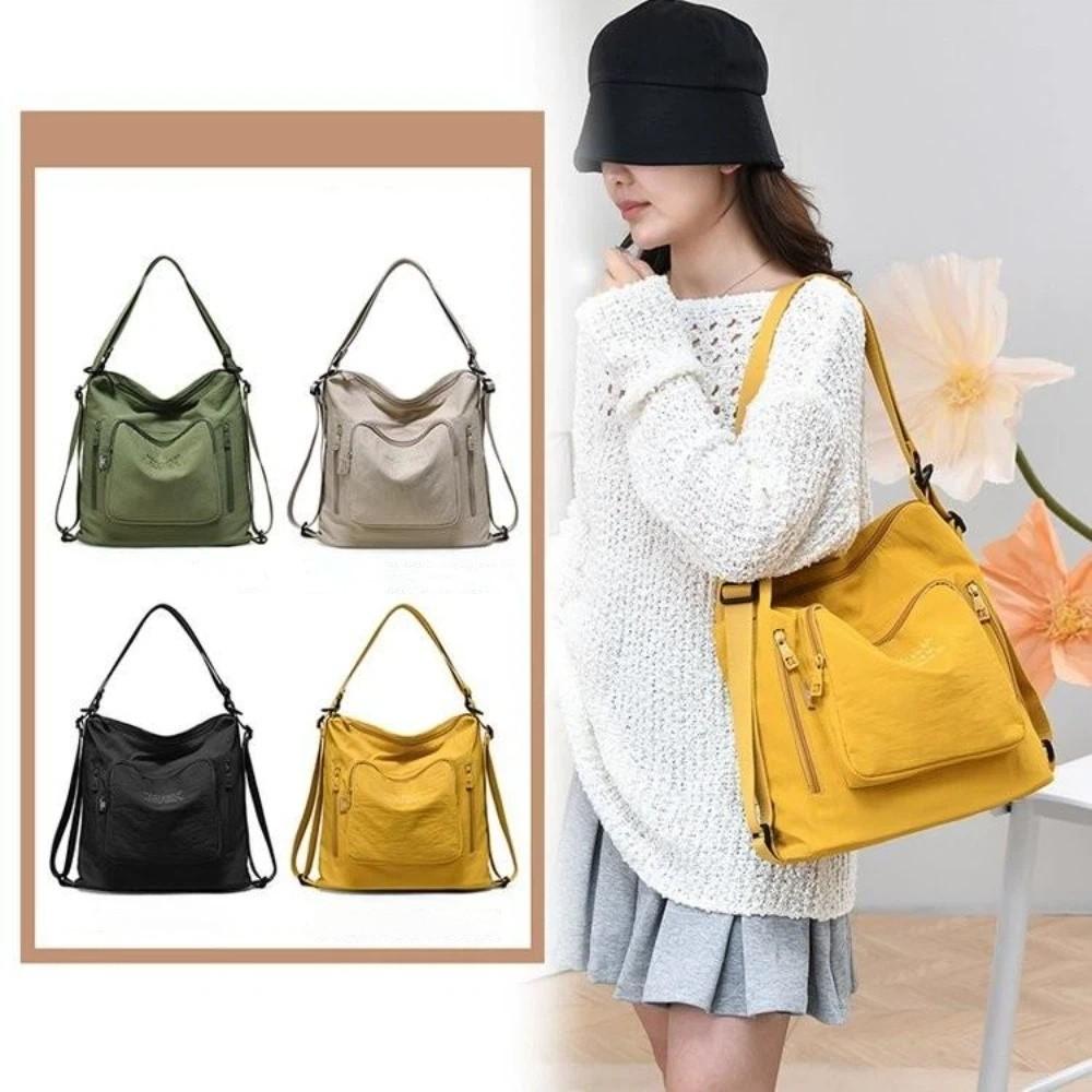 Borsa a tracolla in nylon impermeabile a doppio uso, grande capacità, multi-tasche, zaino da viaggio, borsa a mano