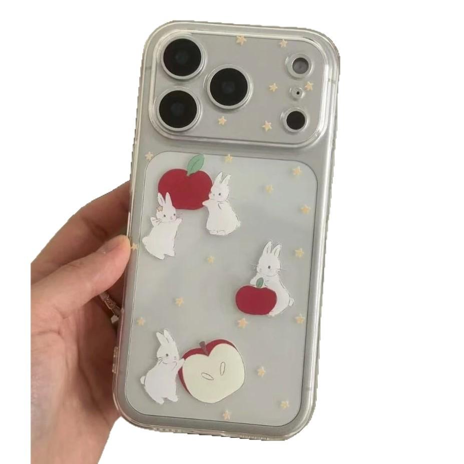 Cute Star Apple Rabbit for iPhone17Promax Mobile Phone Case Apple 16 Transparent 15 Space Case 14