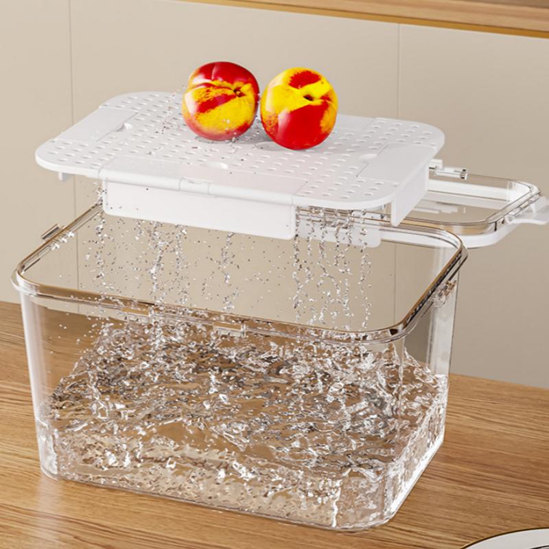 Picnic Box Clear Food Storage with Drain Plate for Easy Outdoor Use