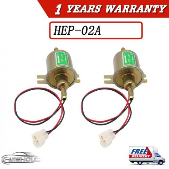 2PCS For Gas Diesel HEP-02A 12V Universal Inline Low Pressure Electric Fuel Pump