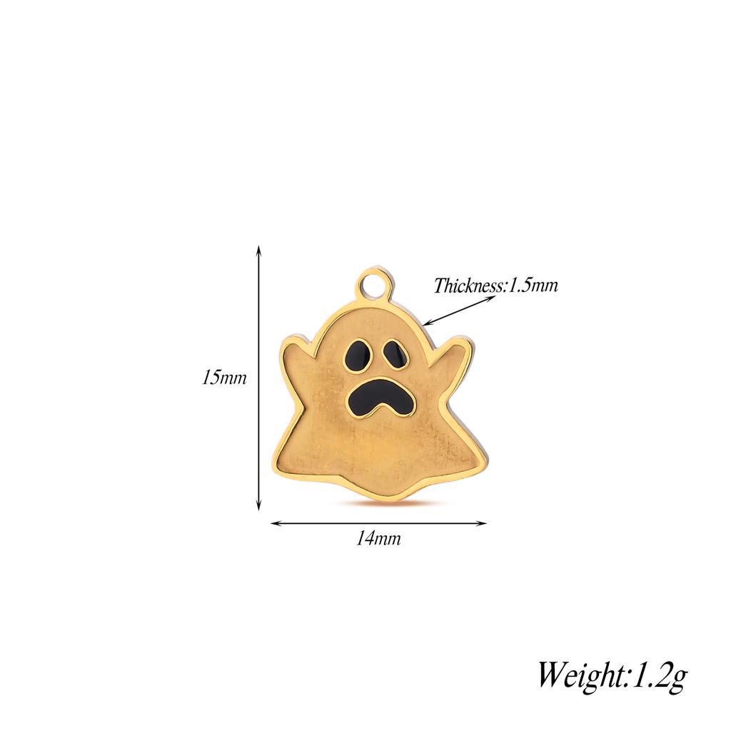 4Pcs/lot Halloween Charms Stainless Steel Pumpkin Ghost Bat Pendant for Making DIY Necklace Jewelry Accessories Supplies
