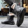 Fleece Rain Shoes Men's Fashion New Short Tube Non-slip Warm Rain Boots Short Water Shoes Work Outdoor Rubber Shoes