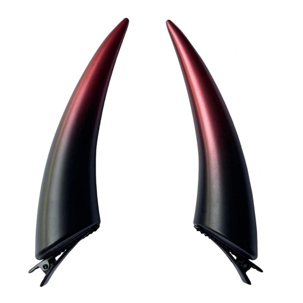 

1 пара заколка для волос в форме рога демона в темном готическом стиле, заколка для волос на Хэллоуин, повседневная заколка для волос для косплея, вечеринки, театра красный