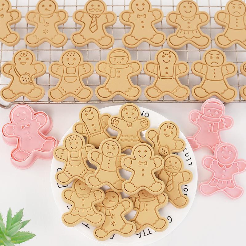 Cheap 10Pcs/box Gingerbread Christmas Cookie Cutters Set Biscuit