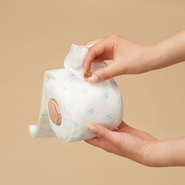 Nyangpoompoompoom role papírových kapesníků hračka pro práci s nosem, mix barev, 1 kus