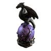 Dragon Statue with Ball, Dark Style Dragon Figurine, USB Powered Desktop Dragon Lamp Ornaments, Fantasy Gift for Men & Dragon Lovers