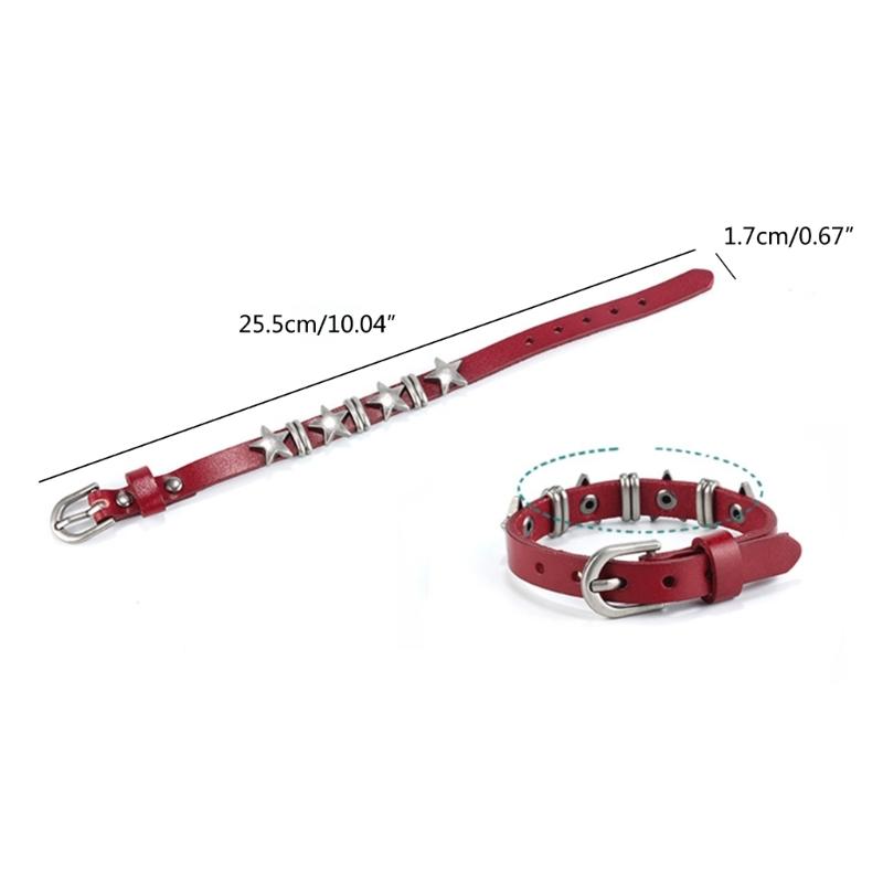 Goth Vintage Star Leather Alloy Bracelets For Women Men Gothic Retro Couple Bracelet Rock Party Jewelry Accessory-Decor Dropship